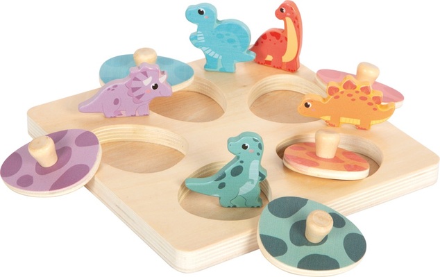 Small foot Drevené pamäťové puzzle Dino