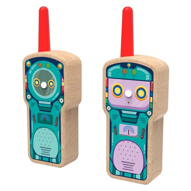 2Kids Toys Walkie-Talkie din lemn pentru copii Robot