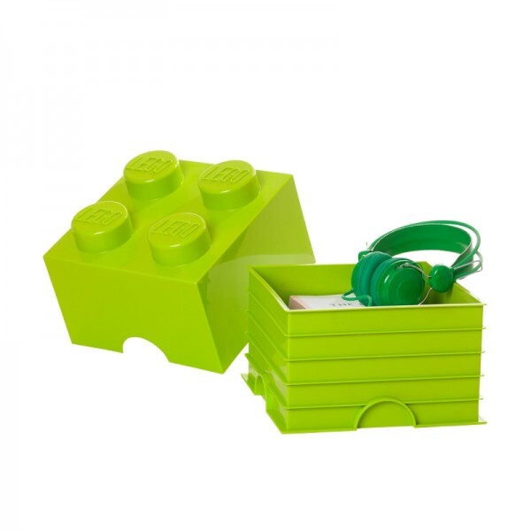 LEGO® úložný box 4 - svetlo zelená 250 x 250 x 180 mm