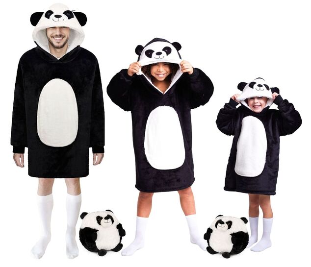 Cozy Noxxiez CH367 Panda - hrejivá televízna mikinová deka s kapucňou pre teenagerov a dos