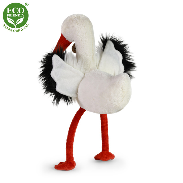 Plyšový vták bocian 39 cm ECO-FRIENDLY