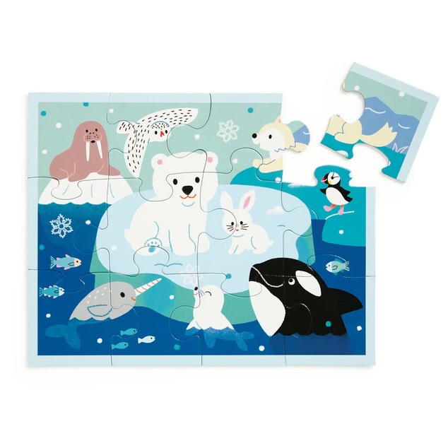 Mudpuppy Puzzle v taštičke Ľadový priatelia 12 dielikov