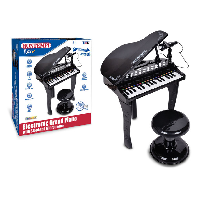 Bontempi Elektronisches Kinderklavier mit Hocker und Mikrofon