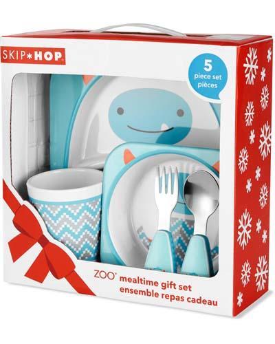 SKIP HOP Zoo Set regalo da pranzo in melamina Winter Yeti 6 m+