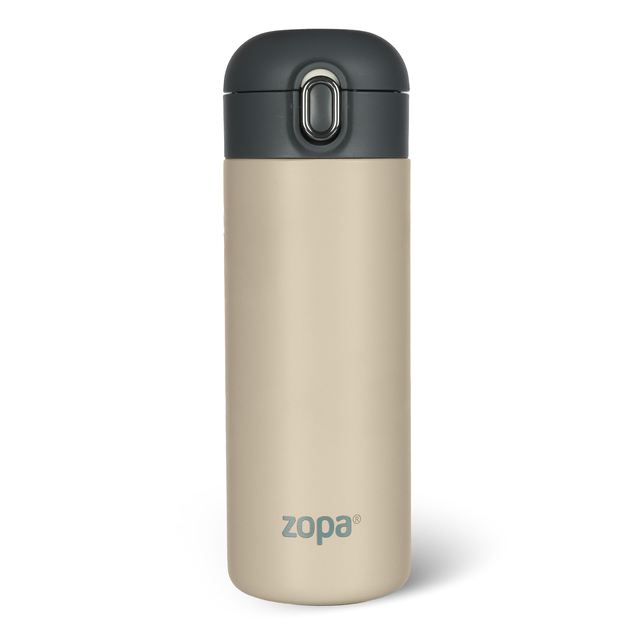 Termoska na tekutiny so slamkou 400 ml, Cookie beige