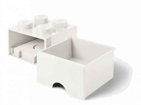 LEGO® úložný box 4 - so zásuvkou biela 250 x 250 x 180 mm