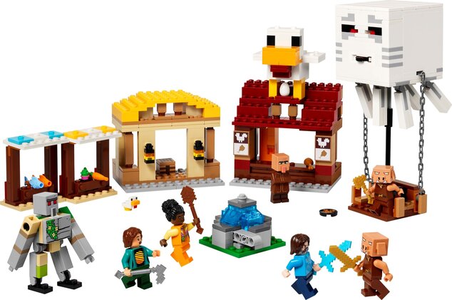 LEGO® Minecraft® 21273 Balón v podobe Ghasta a útok na dedinu