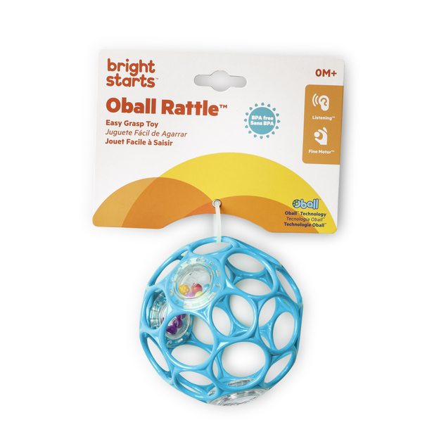 OBALL Jucărie Oball RATTLE 10 cm albastru 0m+