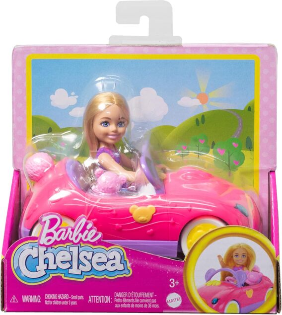 Mattel Barbie Chelsea a mackovia autíčko