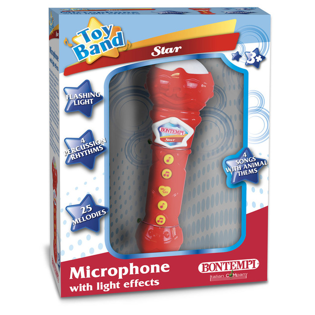 Bontempi Detský karaoke mikrofón - svetelné efekty, 25 melodii, rôzne zvuky
