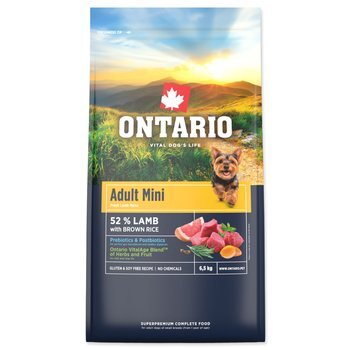 Krmivo Ontario Adult Mini Lamb &amp; Brown Rice 6,5kg