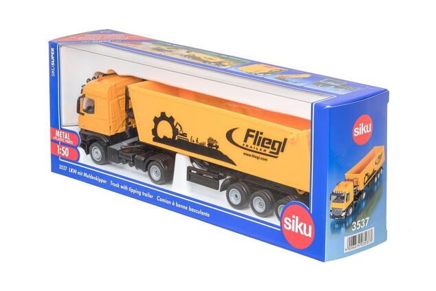 Siku Super - Kamion s vyklápěcím vlekem červený, 1:50