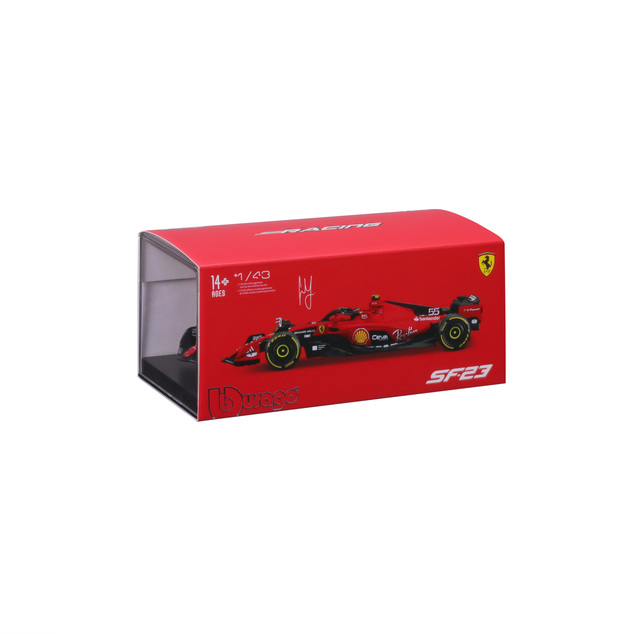 Bburago 1:24 Formula F1 Ferrari Scuderia SF-23 (2023) nr.55 Carlos Sainz  - Hard Case