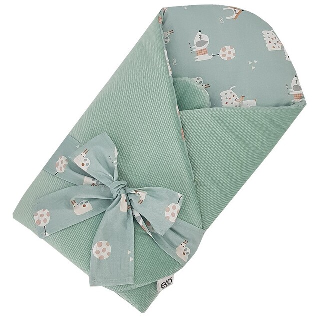EKO pamut pólya kókuszos kivehető betéttel VELVET Dogs Mint 75x75 cm