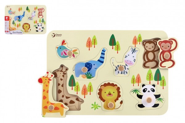 Vkladačka/Puzzle doskové obrysové zoo drevo