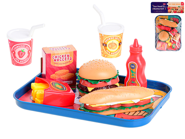 Fast food set s podnosom 26x19cm 26ks