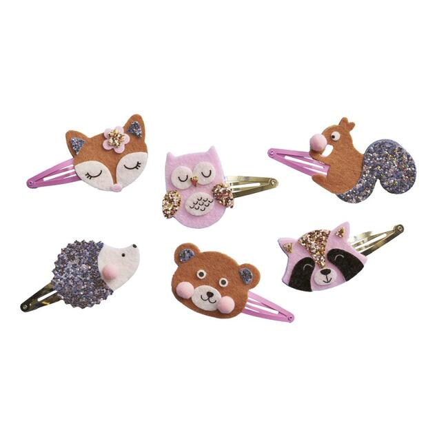 Janod Atelier Set Creativo Creazione Gioielli Fermagli per Capelli Animali del Bosco 6 pz in valiget