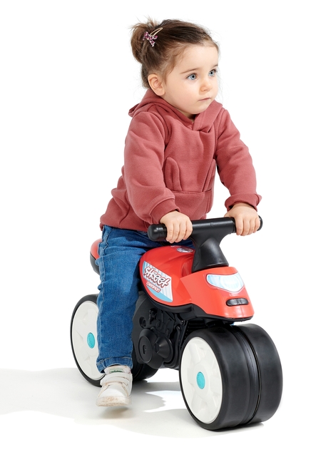 Falk Baby Moto Street Champion s tichými gumenými kolieskami - červené