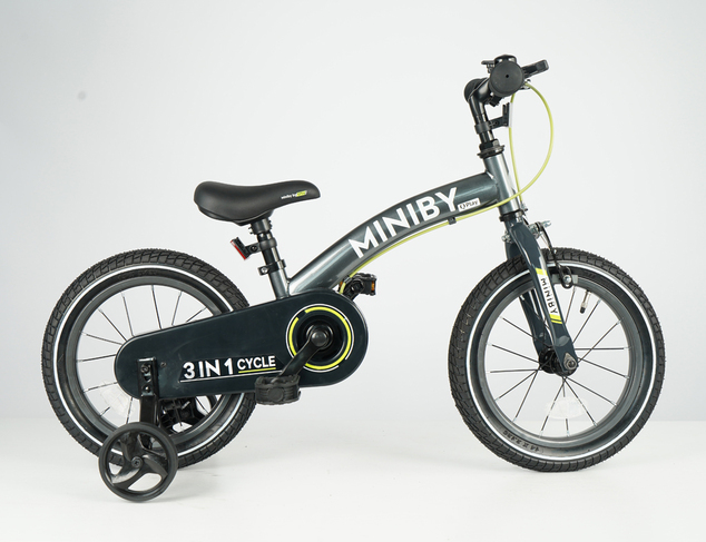 QPLAY Bicicleta Miniby 3en1 Grey, edad 2 - 8 años