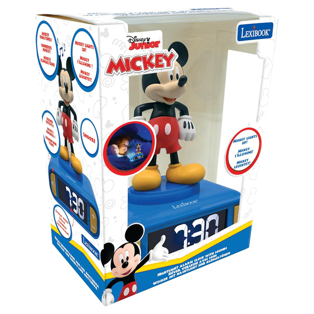 Lexibook Budík s nočným 3D svetlom Myšiak Mickey