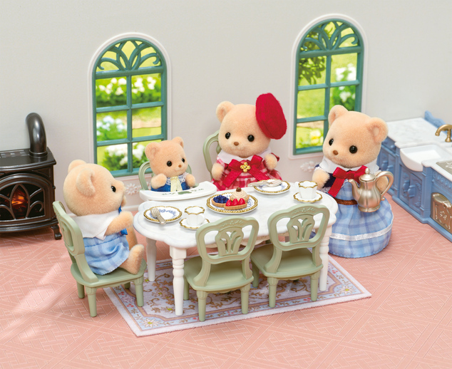 Sylvanian Families Möbel - elegantes Esszimmer mit Kamin