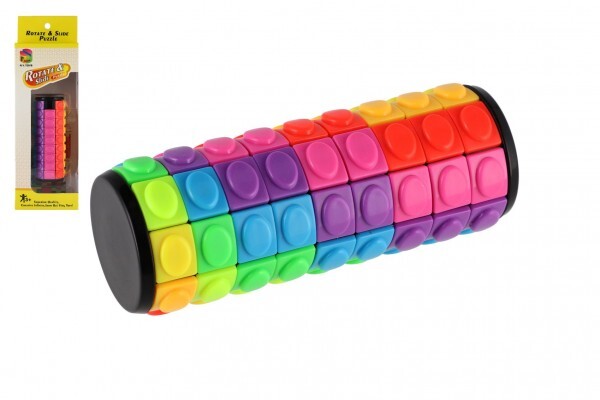 Hlavolam valec/veža farebný plast 11cm, 8x25x4,5cm
