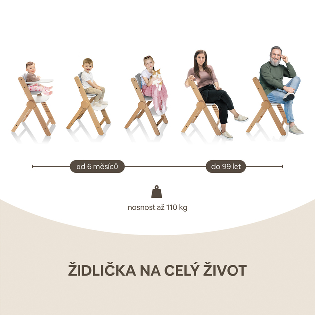 Drevená jedálenská stolička Clipp &amp; Clapp, Grey