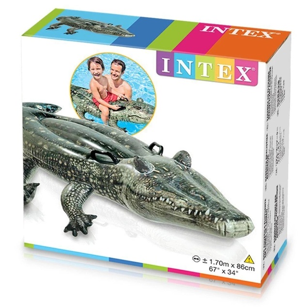 Intex 57551 Nafukovací realistický krokodíl s držadlami