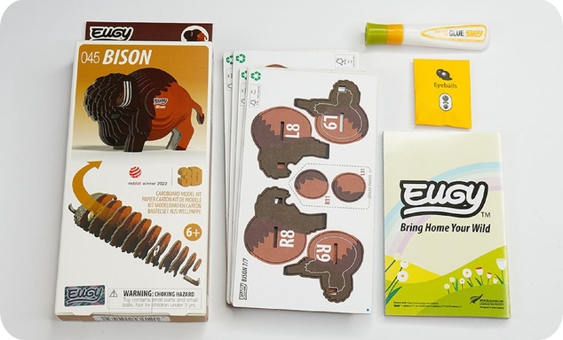 EUGY Bison 3D puzzle di cartone