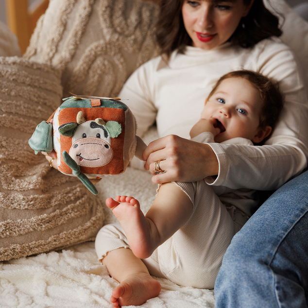 BABYONO Cubo sensorial Cow Bingo 0m+