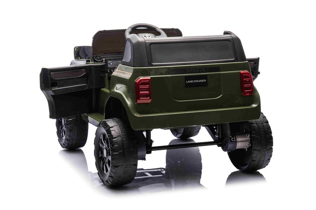 Elektrické autíčko Toyota Landcruiser 12V, vojenské zelené, široké jednomiestne sedadlo, 2