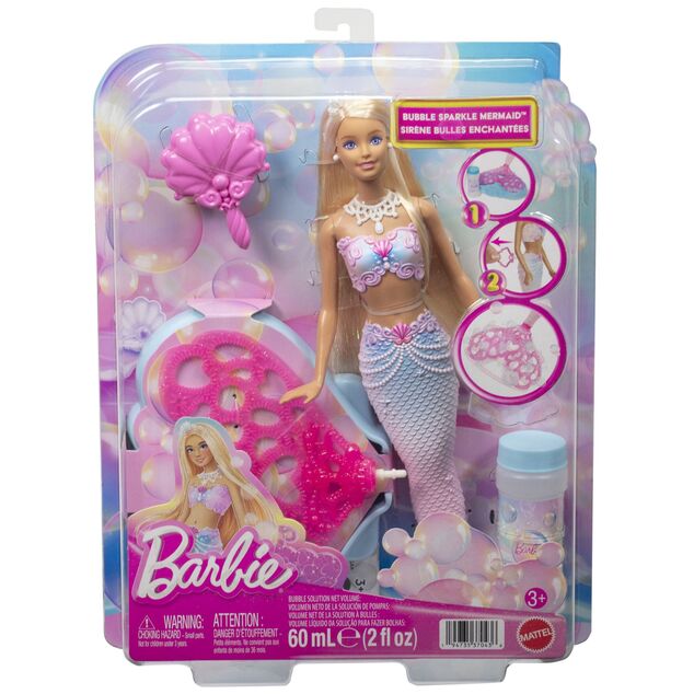 Barbie BUBBLETASTIC sirène avec queue à bulles