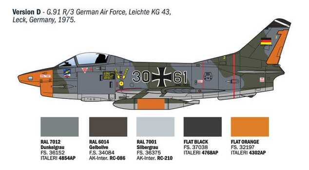 Model Kit letadlo 92645 - G.91 R1/R3 "Gina" (1:48)