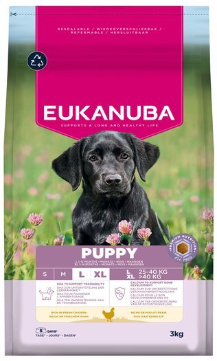 Krmivo EUKANUBA Puppy Large rich in fresh chicken 3 kg