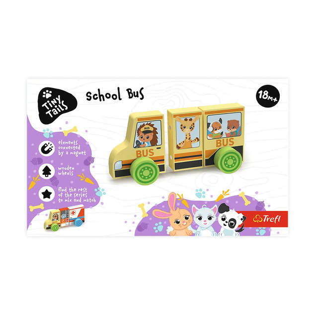 Trefl Magnetické vozidlo - Školský autobus - 3 prvky