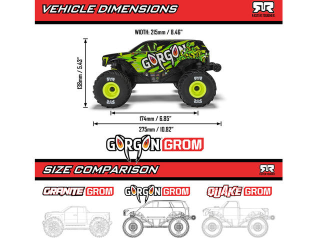 Arrma Gorgon Grom 1:16 4WD Smart RTR žuta