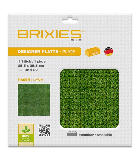 BRIXIES Plus 225.000 Dizajnová podložka na stavanie - tráva 25,5 x 25,5 cm