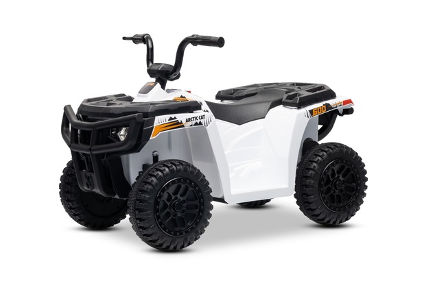 Licencovaná elektrická štvorkolka Arctic Cat 12V so zadným pohonom, biela, LED svetlá, Lít