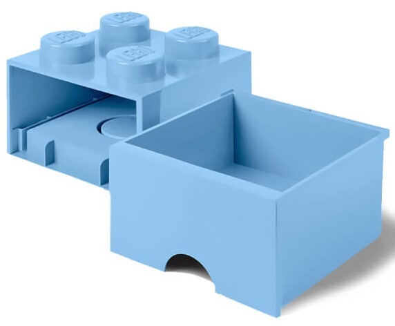LEGO® úložný box 4 - so zásuvkou bledomodrá 250 x 250 x 180 mm