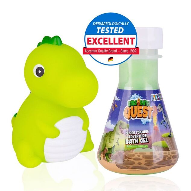 ACCENTRA Fürdőkészlet KOOLKIDZ dinoszaurusz spriccelő és habzó tusfürdő Alma 60ml