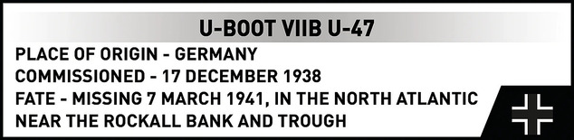 Cobi 4858 II WW Немска подводница U-Boot VIIB U-47, 1:300, 165k