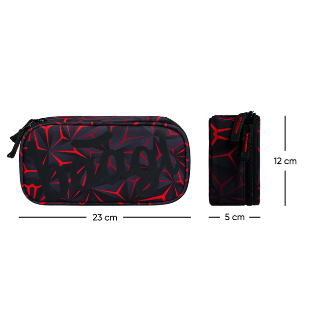 BAAGL SADA 3 Rotes Polygon: Rucksack, Waschbeutel, Tasche
