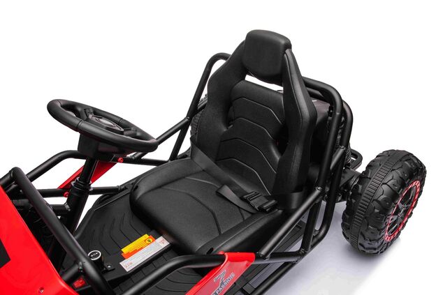 Elektrische Go-Kart SPORT-KART 24V, rot, EVA-Räder, Kunstledersitz, 2 x 50W Motor,