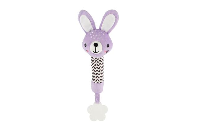 Zajačik babyted pískatko / hryzátko plyš 25cm fialový