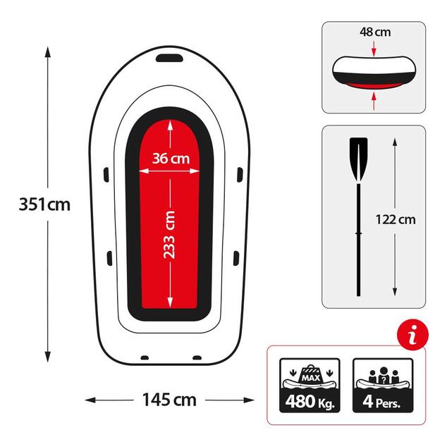Schlauchboot INTEX 68351 Seahawk 4 Set