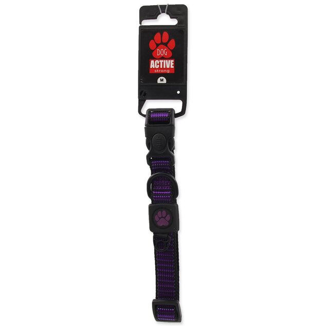Obojok Active Dog Strong M fialový 2x34-49cm