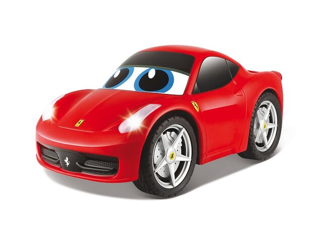 BB Junior RC - Ferrari 458 Italia so svetlami a zvukmi, diaľkový ovládač volant, červená