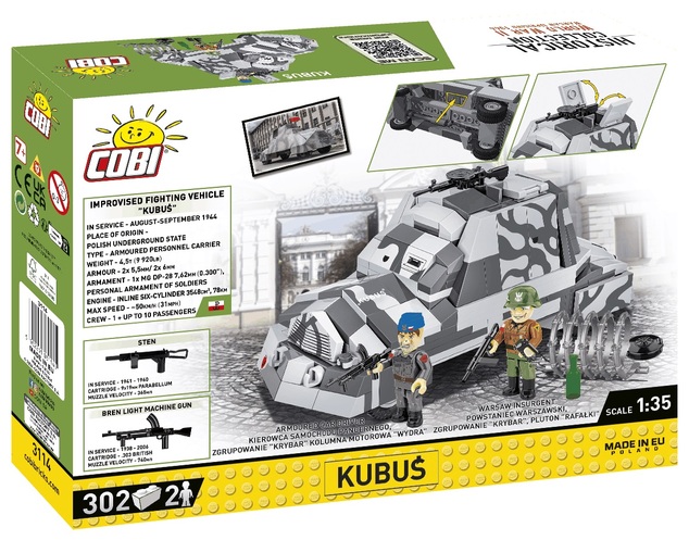 Cobi II WW Varšavské povstanie KUBUŚ, 1:35, 302 k, 2 f