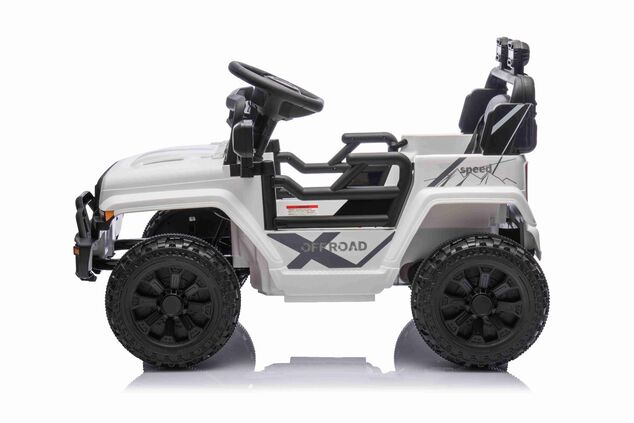 Elektrické autíčko OFFROAD NEW s pohonom zadných kolies, biele, Lítiová batéria