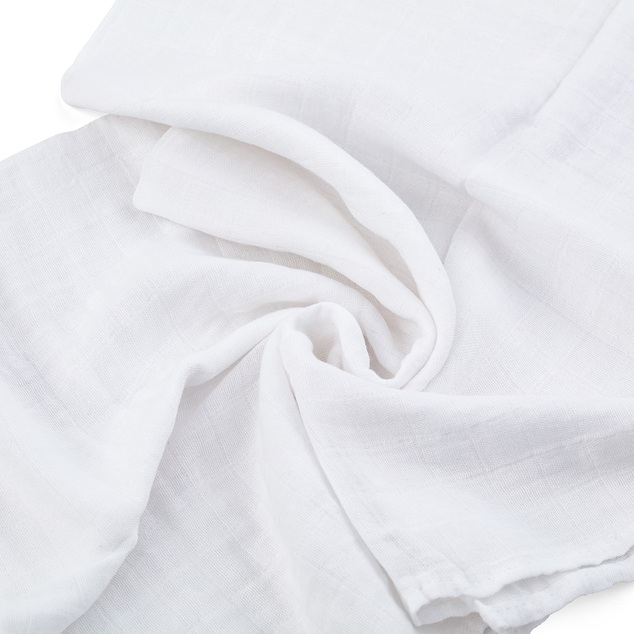 PETITE&amp;MARS Sada plienok bambusová mušelínová 3ks Moussy Total White, 68 x 68 cm